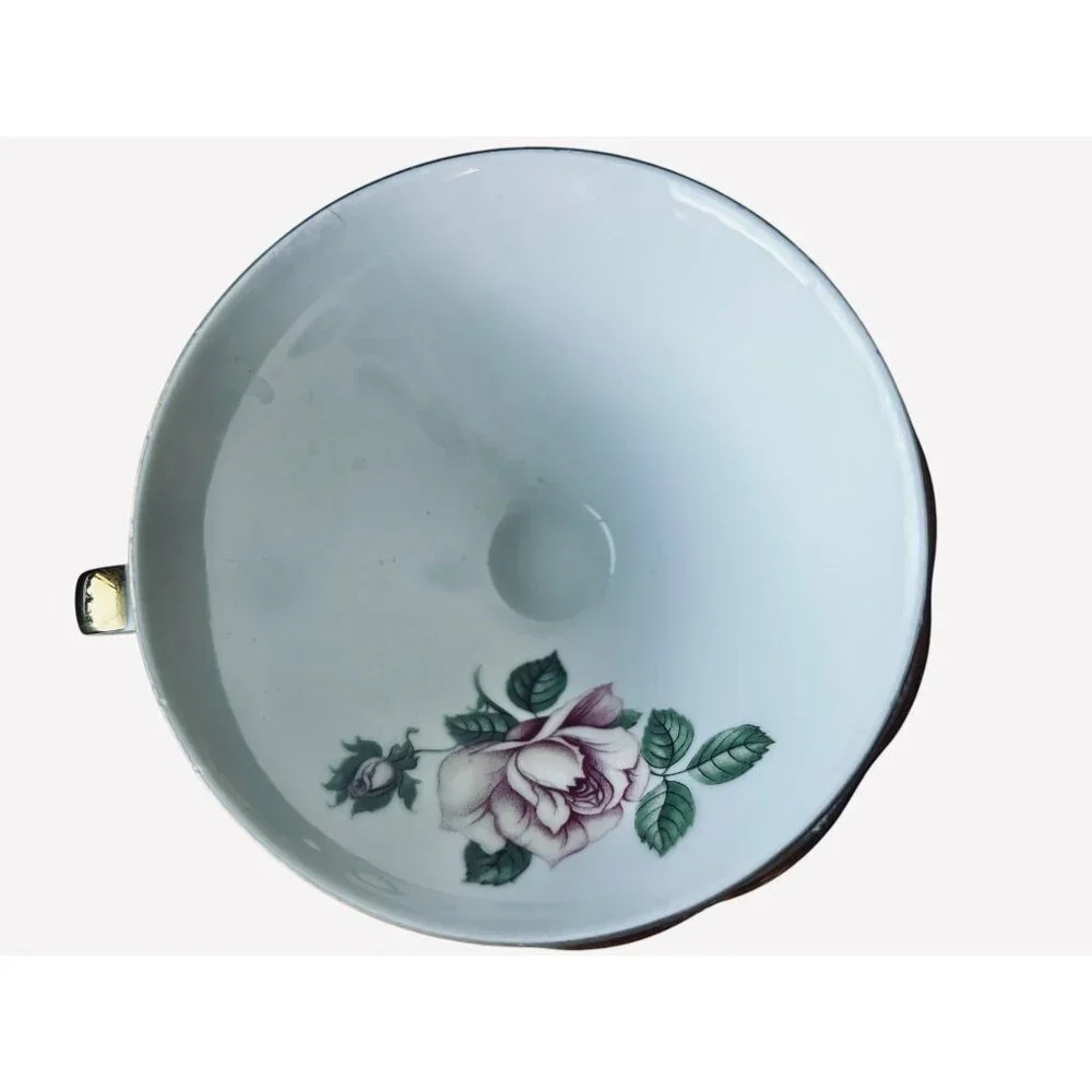 Royal Albert Bone China Saucer Anniversary Rose Gold Trim & Noritake Margot Cup